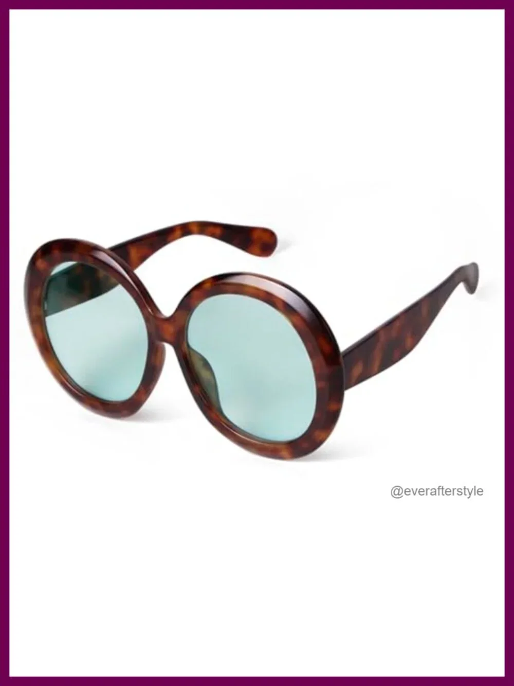 Oversized Round Sunglasses UV400 Plastic Frame Retro Goggle Style